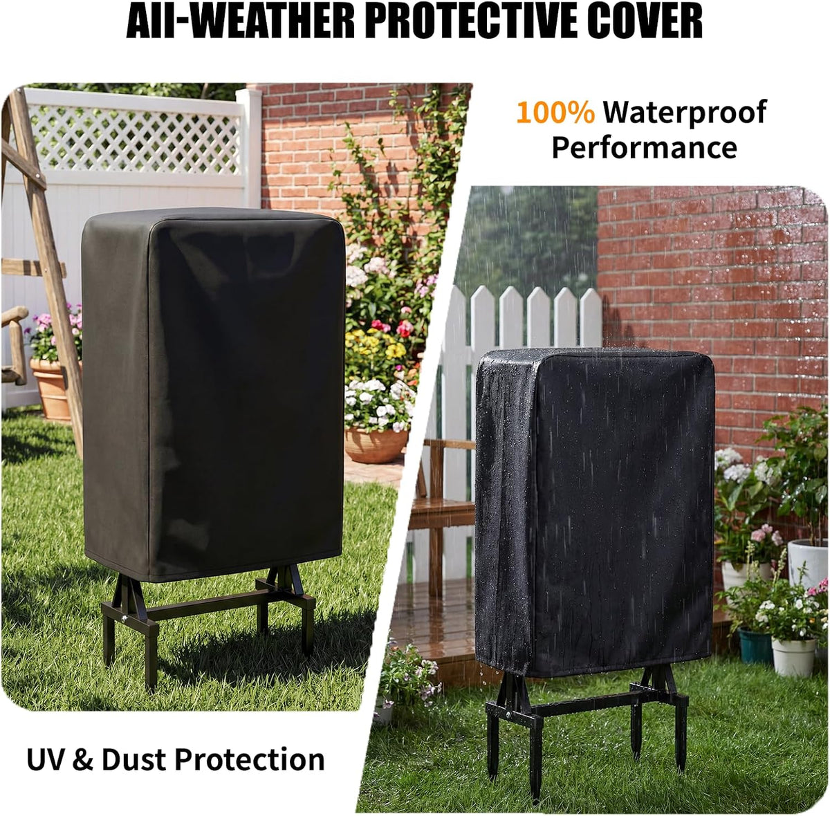 Garden Hose Holder Upgraded Stainless Steel Screw with Waterproof Cover Heavy Duty Metal Hose Stand Sturdy Freestanding Hose Hanger, Detachable Storage Rack for Outside Yard Lawn