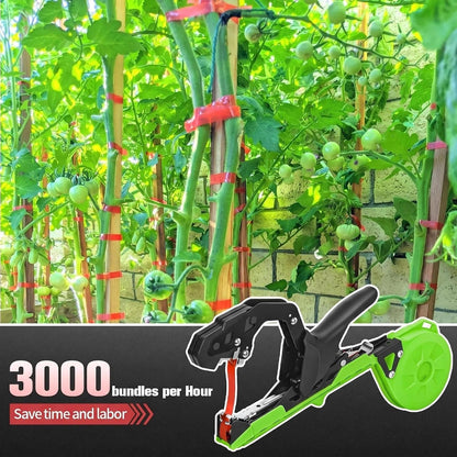 Easy & Fast Plant Tying Machine for Tomatoes, Grapes, Cucumbers - Professional Tying Tool Saves Labor with Spare Tapes and Staples, Green/Black