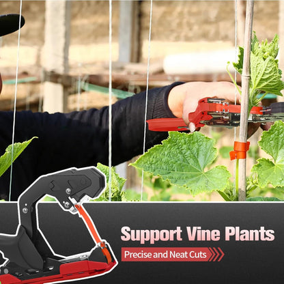 Easy & Fast Plant Tying Machine for Tomatoes, Grapes, Cucumbers - Professional Tying Tool Saves Labor with Spare Tapes and Staples, Green/Black