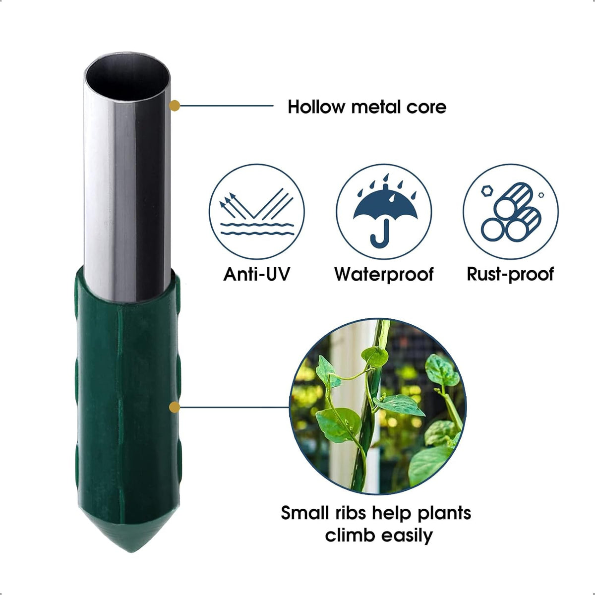 NANOPRETTY 6 FT Garden Stakes for Outdoor Plant Tree Stakes and Supports
