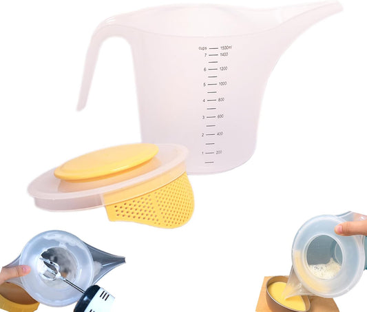 1500ML Measuring Funnel Pitcher, Plastic Measuring Cup with Long Spout