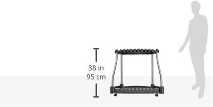 Rubbermaid Garage Tool Tower Rack Easy to Assemble Wheeled Organizes up to 40 Long-Handled Tools/Rakes/ Brooms/Shovles in Home/House/Outdoor/Shed Black