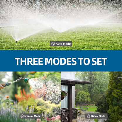 Programmable Water Volume Control Sprinkler Timer, Water Duration Control Hose Timer with Water Meter, Auto and Manual Watering for Irrigation, Garden and Drip System