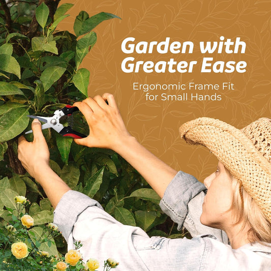 Pruning Snips, Lightweight and Small Shears For Light Gardening, Great for Deadheading Flowers and Cutting Light Wood Ergonomically Designed for Smaller Hands
