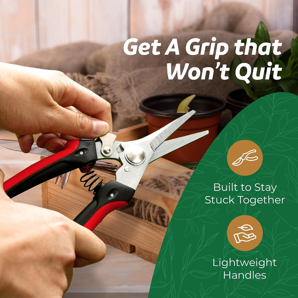 Pruning Snips, Lightweight and Small Shears For Light Gardening, Great for Deadheading Flowers and Cutting Light Wood Ergonomically Designed for Smaller Hands