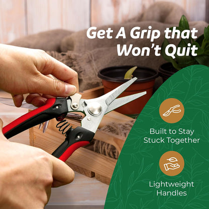 Pruning Snips, Lightweight and Small Shears For Light Gardening, Great for Deadheading Flowers and Cutting Light Wood Ergonomically Designed for Smaller Hands