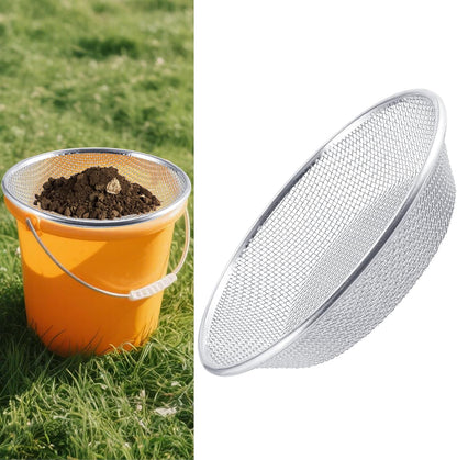 3Pcs 3 Apertures Sizes Soil Sifter Sieve - Heavy Duty Galvanized Screen for Compost, Dirt, Rocks, Gravel & Garden - Fits 5 Gallon Bucket, Rust-Resistant - Composting & Sifting Tool