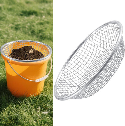 3Pcs 3 Apertures Sizes Soil Sifter Sieve - Heavy Duty Galvanized Screen for Compost, Dirt, Rocks, Gravel & Garden - Fits 5 Gallon Bucket, Rust-Resistant - Composting & Sifting Tool