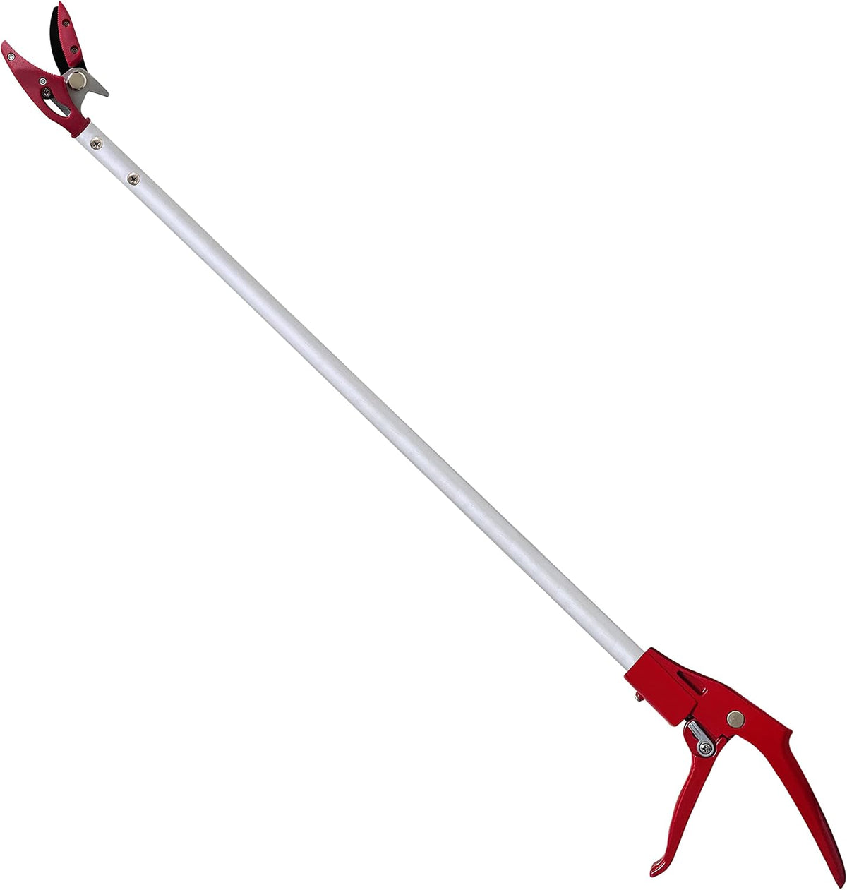 Tree Trimmer, 2 Foot Pole Pruner, Long Reach Pruning Shears, Cut and Hold Garden Clippers, Aluminum Lightweight Handle Fruit Picker, Branch Bypass Loppers