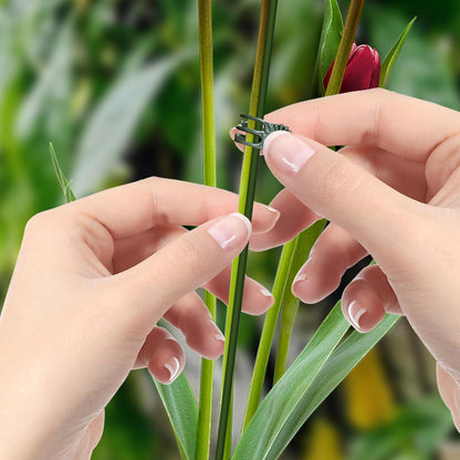 10pcs Green Plant Support Stakes with 15pcs Clips, Bendable Stakes for Tall Plants, Indoor & Outdoor Use