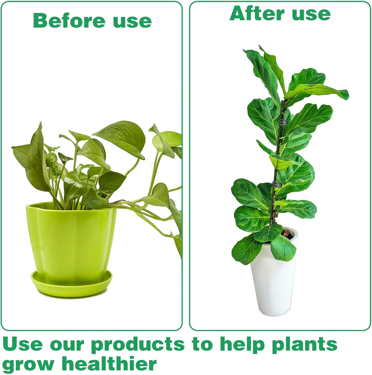 10pcs Green Plant Support Stakes with 15pcs Clips, Bendable Stakes for Tall Plants, Indoor & Outdoor Use