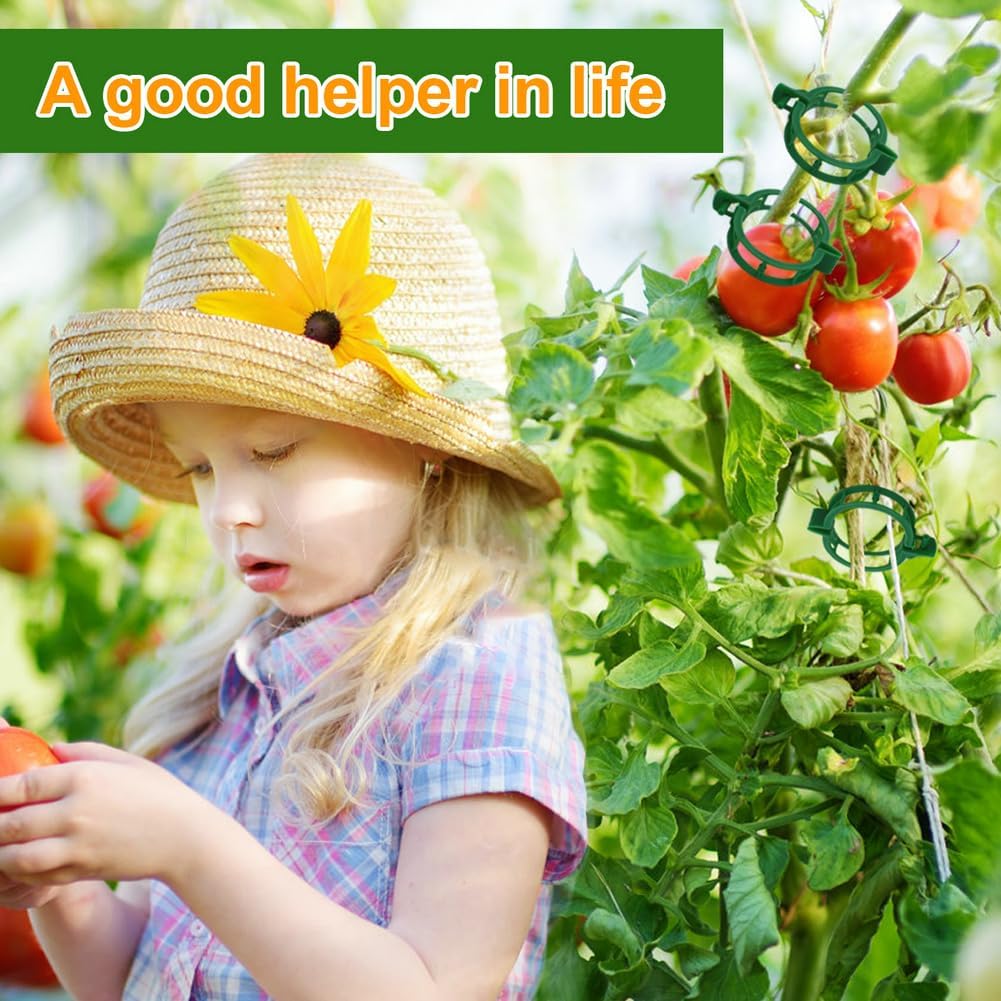 200 Pcs Plant Support Garden Clips, Tomato Clips, Crop Clips for Vine Vegetables, Fixing Tomato, Sweet Pepper, Eggplant, Makes Plants Grow Upright and Healthier