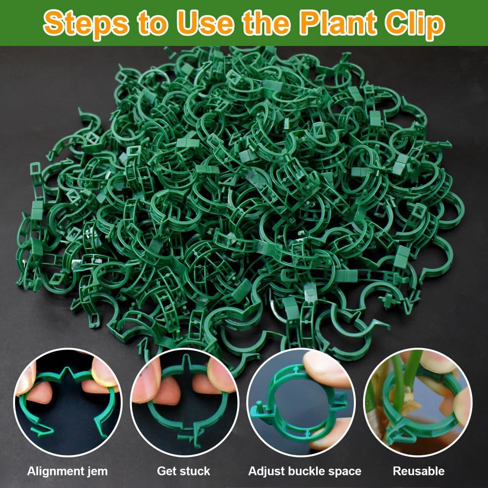200 Pcs Plant Support Garden Clips, Tomato Clips, Crop Clips for Vine Vegetables, Fixing Tomato, Sweet Pepper, Eggplant, Makes Plants Grow Upright and Healthier