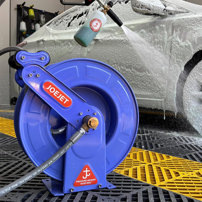 Retractable Pressure Washer Hose Reel with Hose, 50 FT x 3/8"