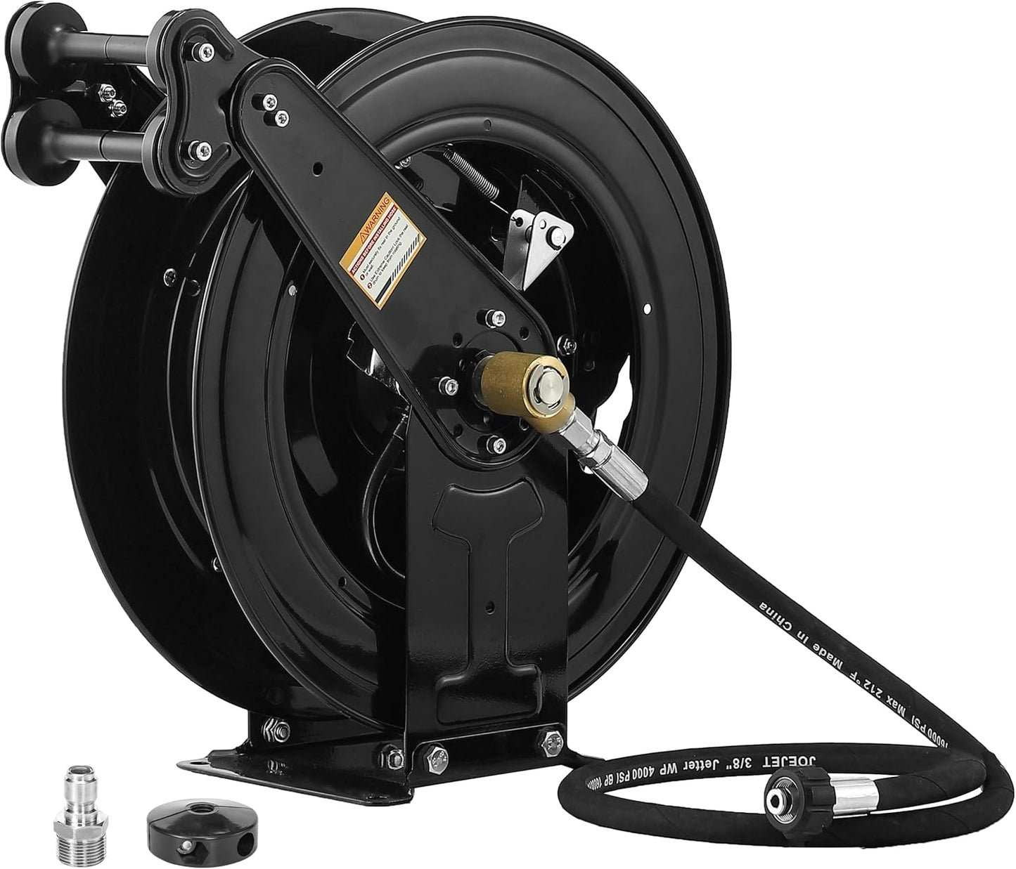 Retractable Pressure Washer Hose Reel with Hose, 50 FT x 3/8"