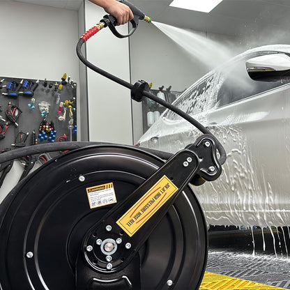 Retractable Pressure Washer Hose Reel with Hose, 50 FT x 3/8"