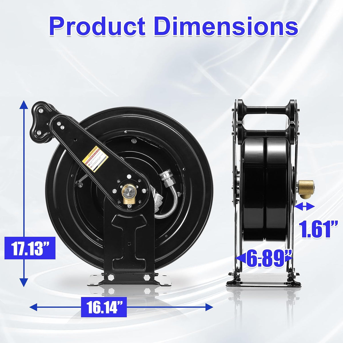 Retractable Pressure Washer Hose Reel with Hose, 50 FT x 3/8"