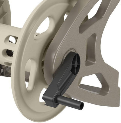 Handler Plastic Wall-Mounted Outdoor Weatherproof Garden Hose Storage Reel with Storage Tray, Holds 200 Feet of Hose (2 Pack)