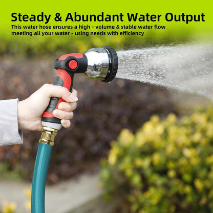 Leader Short Garden Hose 3/4 in. x 10 ft. -Heavy Duty,Durable,Lightweight,Male to Female Fittings -No Kink Leakproof PVC Flexible Water Pipe -Brass Aluminum Ends for Household & Commercial-Gray