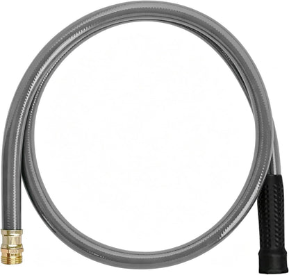 Leader Short Garden Hose 3/4 in. x 10 ft. -Heavy Duty,Durable,Lightweight,Male to Female Fittings -No Kink Leakproof PVC Flexible Water Pipe -Brass Aluminum Ends for Household & Commercial-Gray