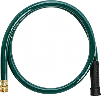 Leader Short Garden Hose 3/4 in. x 10 ft. -Heavy Duty,Durable,Lightweight,Male to Female Fittings -No Kink Leakproof PVC Flexible Water Pipe -Brass Aluminum Ends for Household & Commercial-Gray