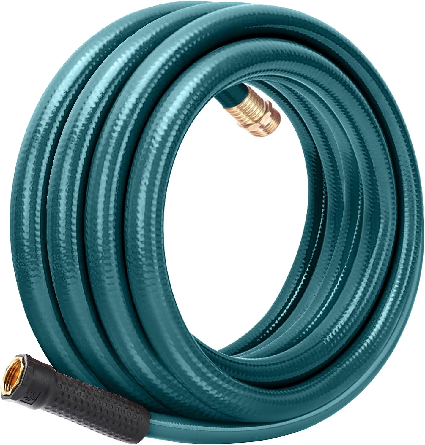 Leader Short Garden Hose 3/4 in. x 10 ft. -Heavy Duty,Durable,Lightweight,Male to Female Fittings -No Kink Leakproof PVC Flexible Water Pipe -Brass Aluminum Ends for Household & Commercial-Gray
