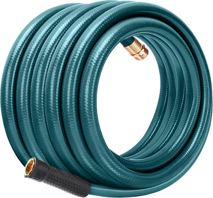Leader Short Garden Hose 3/4 in. x 10 ft. -Heavy Duty,Durable,Lightweight,Male to Female Fittings -No Kink Leakproof PVC Flexible Water Pipe -Brass Aluminum Ends for Household & Commercial-Gray