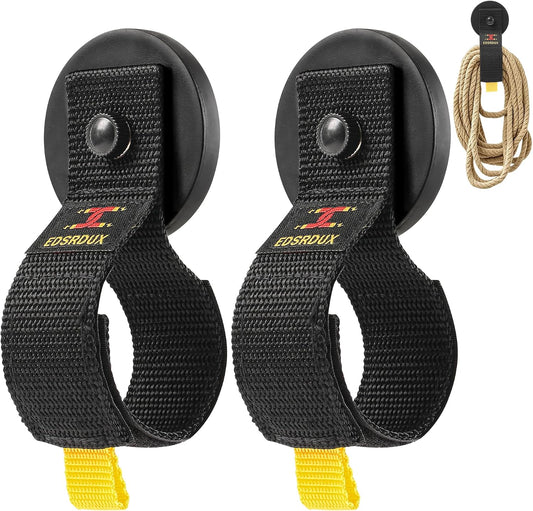 2-Pack Heavy Duty Magnetic Hook Straps for Cord & Hose Storage