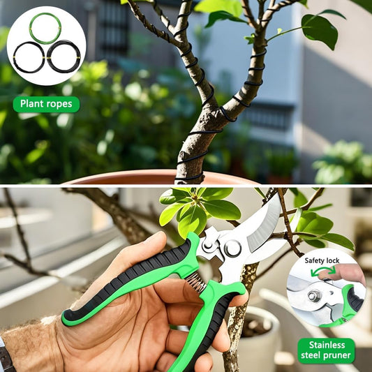 Bonsai Tool Kit, 21 Pcs Stainless Steel Pruning Shears & Scissors