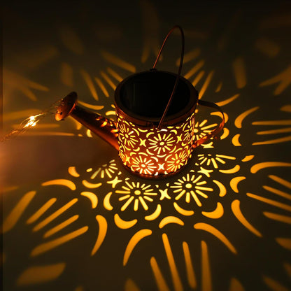 Solar Garden Lights Outdoor Decoration, Metal Solar Watering Can Lights Outdoor Waterproof, Small Patio Light Yard Lawn Pathway Decor, Gardening Gifts for Women Mom Grandma
