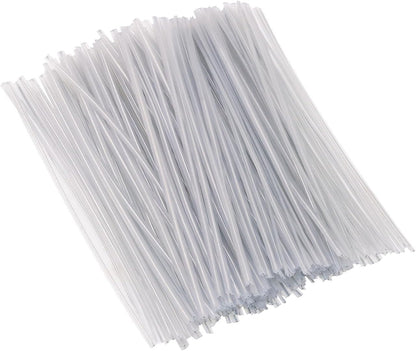 200pcs 4 inch Wire Twist Ties with Plastic Coated Reusable Multi-Purpose Ties for Treat Bags/Plastic Bread Bags/Gift/Party/Cords/Plant (Transparent)