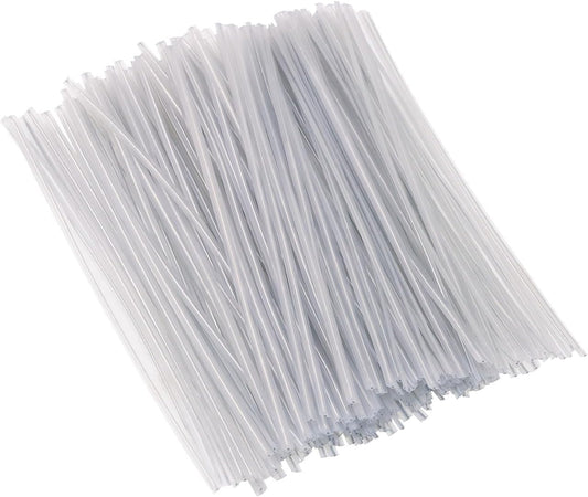 200pcs 4 inch Wire Twist Ties with Plastic Coated Reusable Multi-Purpose Ties for Treat Bags/Plastic Bread Bags/Gift/Party/Cords/Plant (Transparent)