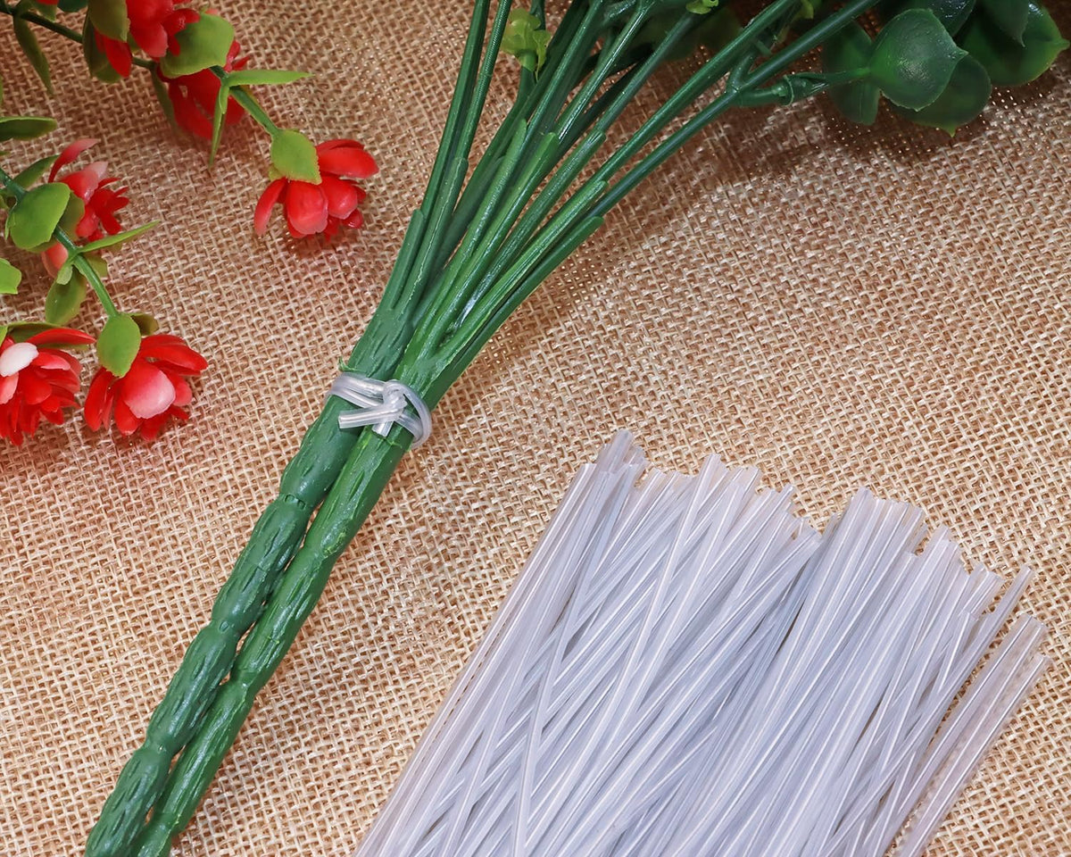 200pcs 4 inch Wire Twist Ties with Plastic Coated Reusable Multi-Purpose Ties for Treat Bags/Plastic Bread Bags/Gift/Party/Cords/Plant (Transparent)