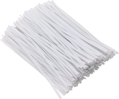 200pcs 4 inch Wire Twist Ties with Plastic Coated Reusable Multi-Purpose Ties for Treat Bags/Plastic Bread Bags/Gift/Party/Cords/Plant (Transparent)