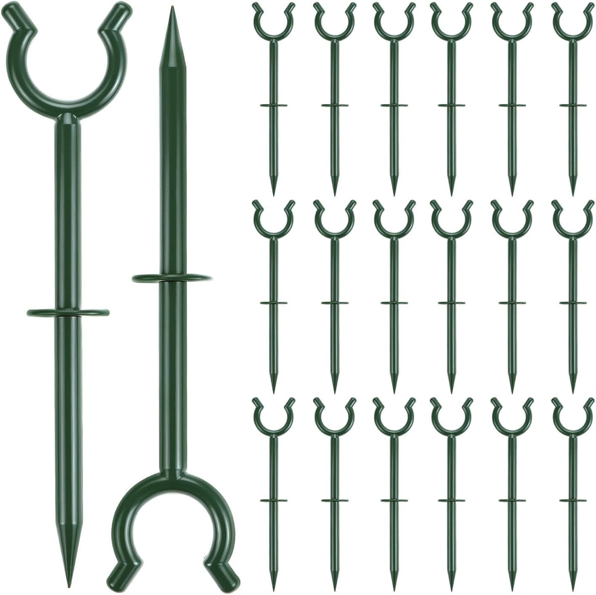 3/4" Garden Hose Holder Brackets - 20 Pcs Plastic Outdoor Hose Guide Stakes Support Spike Tool
