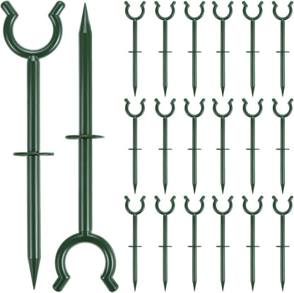 3/4" Garden Hose Holder Brackets - 20 Pcs Plastic Outdoor Hose Guide Stakes Support Spike Tool