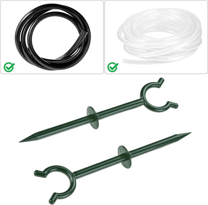 3/4" Garden Hose Holder Brackets - 20 Pcs Plastic Outdoor Hose Guide Stakes Support Spike Tool