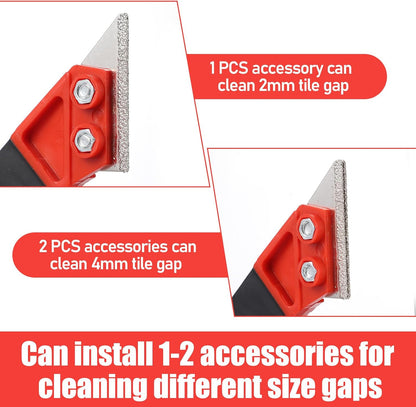Grout Removal Tool with 5 Pcs Replacement Blades Hand Grout Scraping Rake for Tile Gap Cleaning and Repair