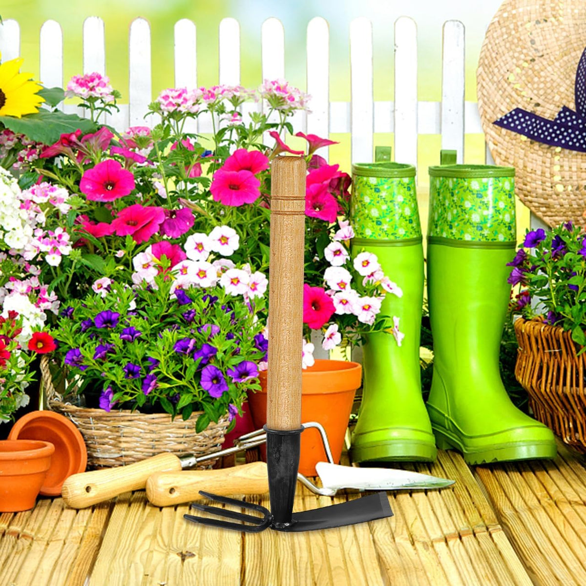 Gardening Hoe and Rake Replacement Dual Head Garden Tool for Weeding Digging Loosening Soil Planting Flowers and Vegetables 8.07 X 4.25 X 2.95 in 1 piece