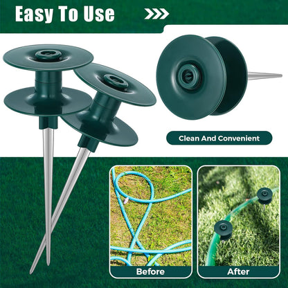 16 Pcs 10 Inch Garden Hose Guide Spike, Rustproof Zinc Sturdy Metal Stake, Heavy Duty Metal Hose Guide Stakes Keeps Garden Hose Out of Flower Beds for Plant Protection
