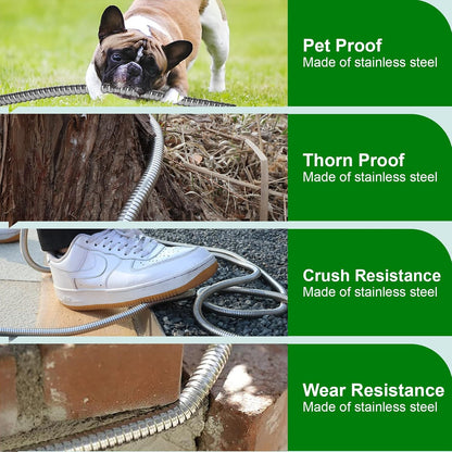 Metal Short Garden Hose 1 ft - Flexible Stainless Steel Water Hose Leader - Lightweight Small Hose With Brass Fittings (1 Feet)