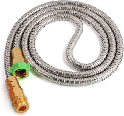 Metal Short Garden Hose 1 ft - Flexible Stainless Steel Water Hose Leader - Lightweight Small Hose With Brass Fittings (1 Feet)