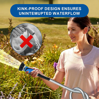 Metal Short Garden Hose 1 ft - Flexible Stainless Steel Water Hose Leader - Lightweight Small Hose With Brass Fittings (1 Feet)