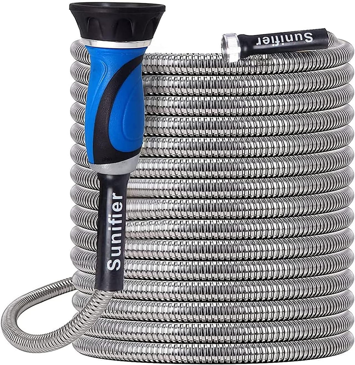 Metal Short Garden Hose 1 ft - Flexible Stainless Steel Water Hose Leader - Lightweight Small Hose With Brass Fittings (1 Feet)