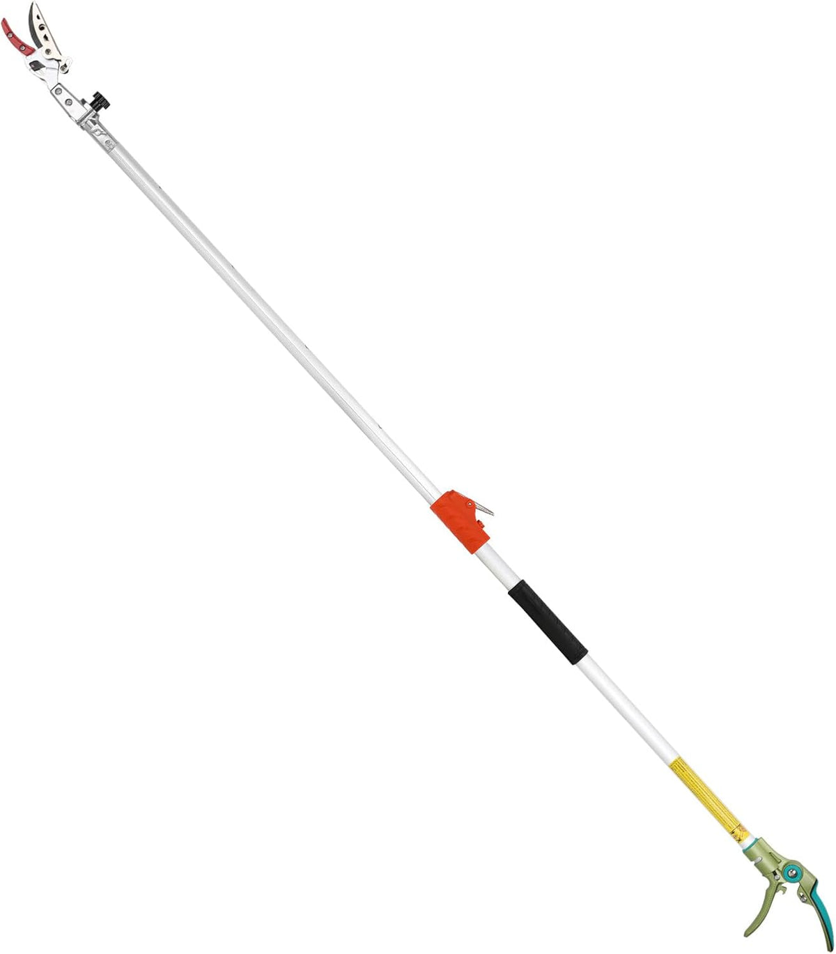 Tree Pruner for Garden, Cut Capacity 1/2 Inch & Hold Pole Pruner, Lightweight Fruit Picker with Non-slip handle, Long Reach Tree Branch Cutter with Aluminum Pole, 4.2 FT| LFX112