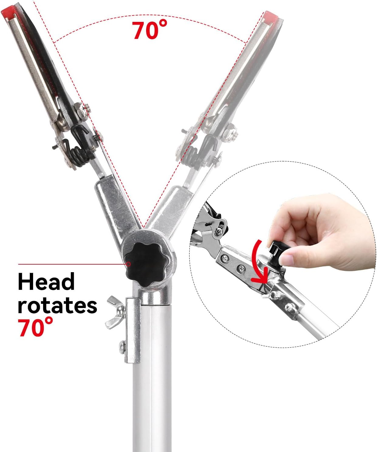 Tree Pruner for Garden, Cut Capacity 1/2 Inch & Hold Pole Pruner, Lightweight Fruit Picker with Non-slip handle, Long Reach Tree Branch Cutter with Aluminum Pole, 4.2 FT| LFX112