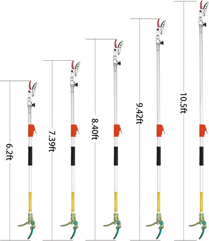 Tree Pruner for Garden, Cut Capacity 1/2 Inch & Hold Pole Pruner, Lightweight Fruit Picker with Non-slip handle, Long Reach Tree Branch Cutter with Aluminum Pole, 4.2 FT| LFX112