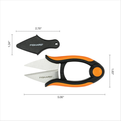 Herb Garden Scissors, 5" Garden Shears, Handheld Herb Snips with Sheath and SoftGrip Handle, Dishwasher Safe