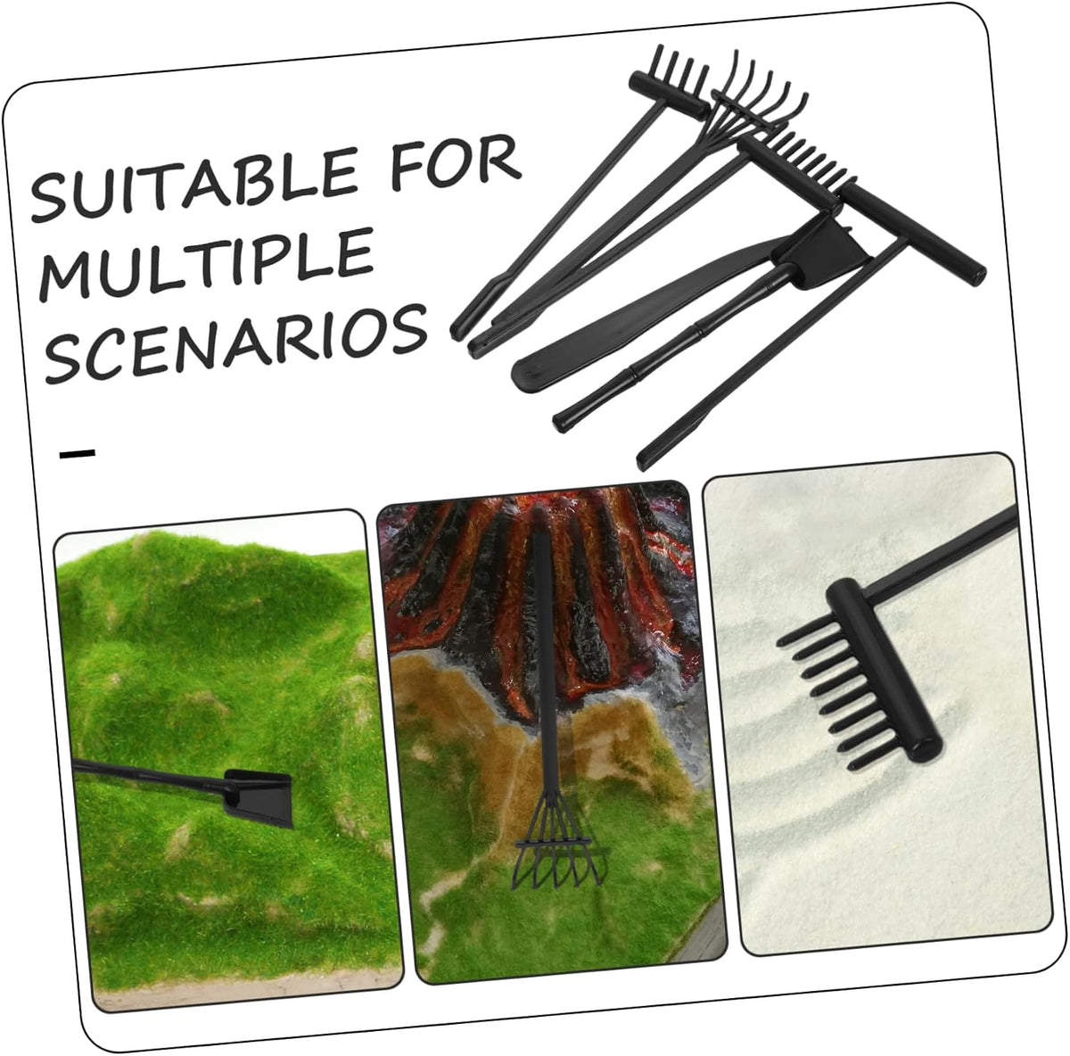 6pcs Mini Zen Garden Rake Set Sand Push Rake Tools for Meditation Table Desktop Decor Drawing Lines Waves Circles Mini Tools for Sand Tray
