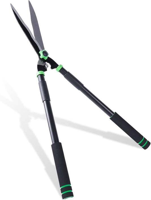 Hedge Shears 29.5" Manual Hedge Clippers with 15° Angle Precision Blades Plant Cutting Scissors for Trimming and Shaping Hedges, Shrubs, Boxwood, Tall Bushes